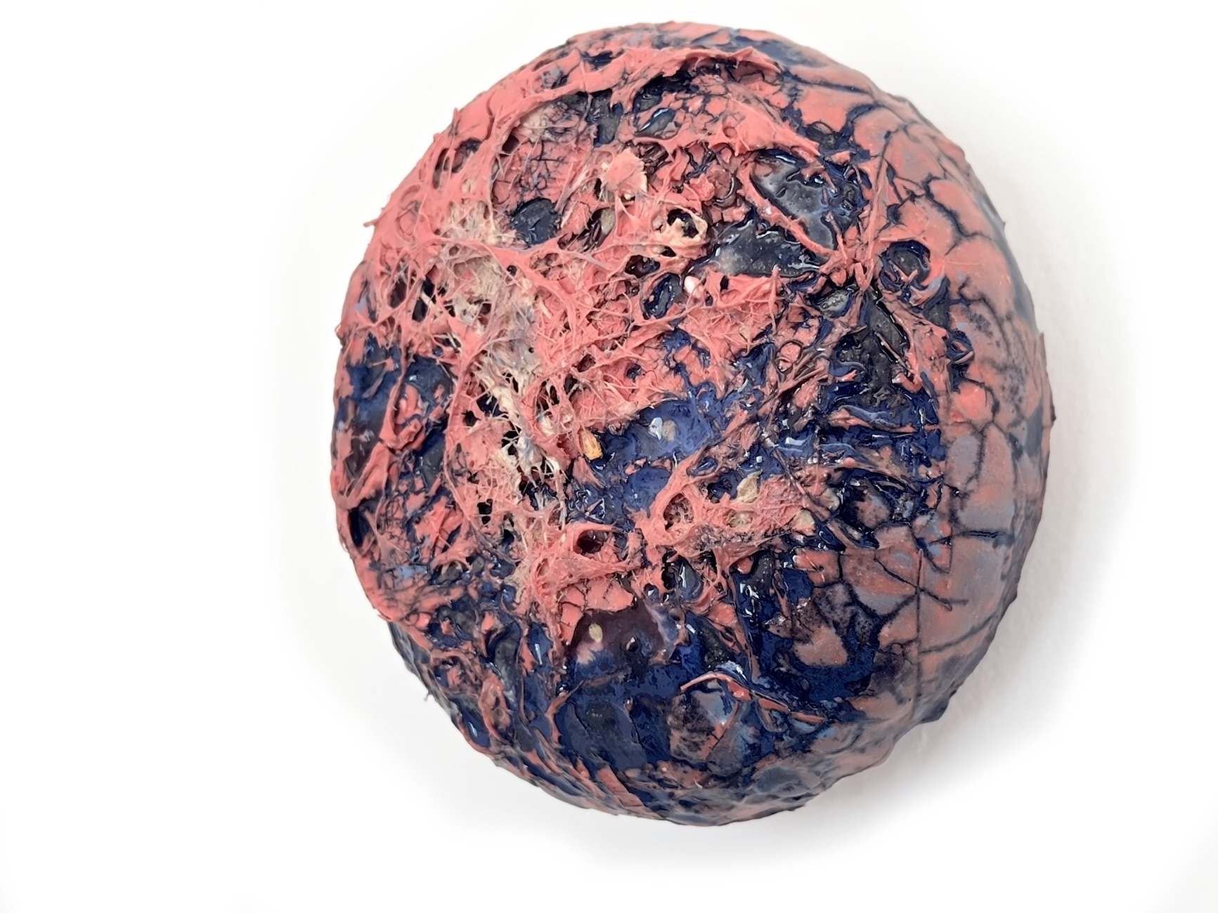 Pleiad II — a round encrusted dome, pink webbing over deep blue